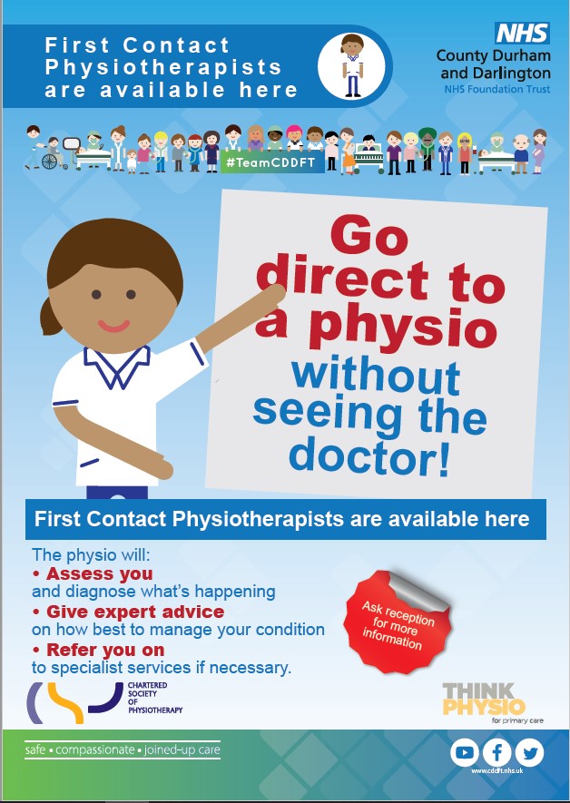 First Contact Physiotherapists are available here